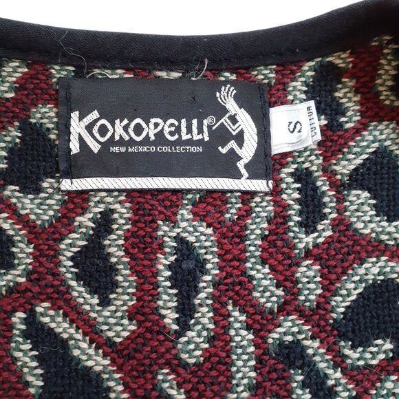 Kokopelli Sleeveless Vest Southwestern Aztec Pattern Women’s Small Multicolor - Picture 6 of 6